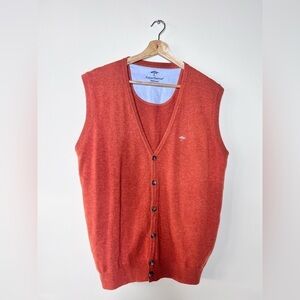 Fynch-Hatton premium wool cashmere sweater vest orange Medium